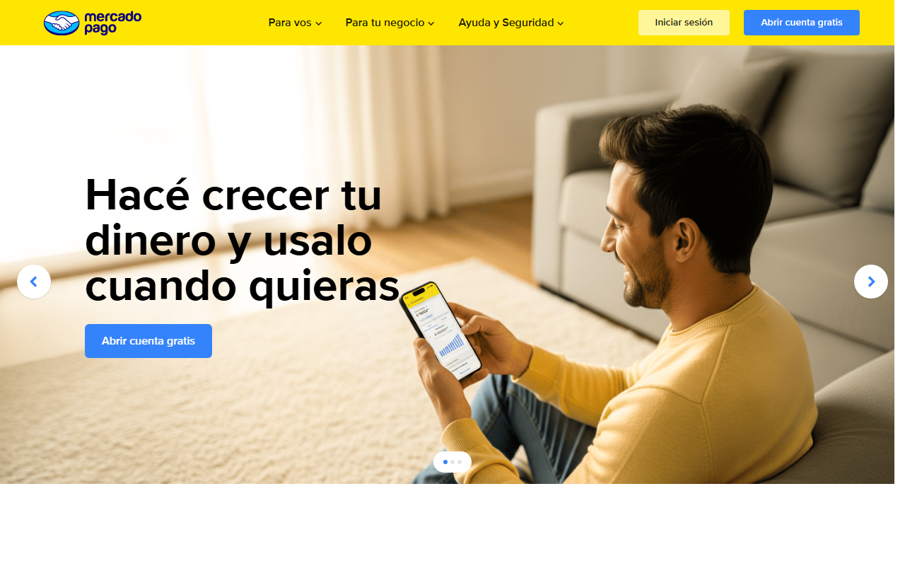 Captura de pantalla de Mercado Pago